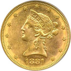 image for: 1881-S $10 PCGS/CAC MS62