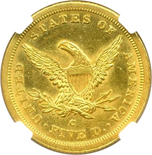 image for: 1843-C $5 NGC MS62