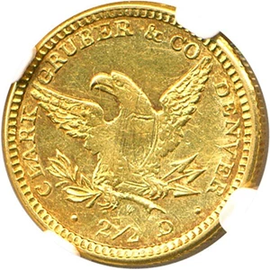 image for: 1861 Clark-Gruber $2 1/2 NGC AU Details (Reverse Scratched)