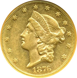 image for: 1876-CC $20 NGC AU55