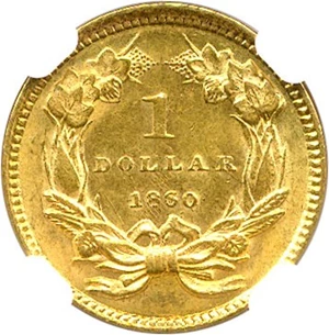 image for: 1860 G$1 NGC MS62