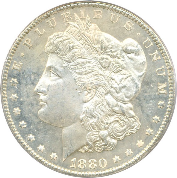 image for: 1880-CC $1 PCGS MS64 PL (8/High 7)