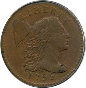 image for: 1795 1c PCGS AU50 (Plain Edge)