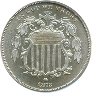image for: 1873 5c PCGS/CAC Proof 66
