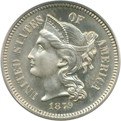 image for: 1879 3cN PCGS Proof 64 Cameo