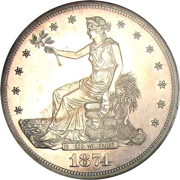 image for: 1874 Trade$ PCGS Proof 64 Cameo