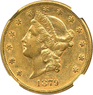 image for: 1879-S $20 NGC AU53