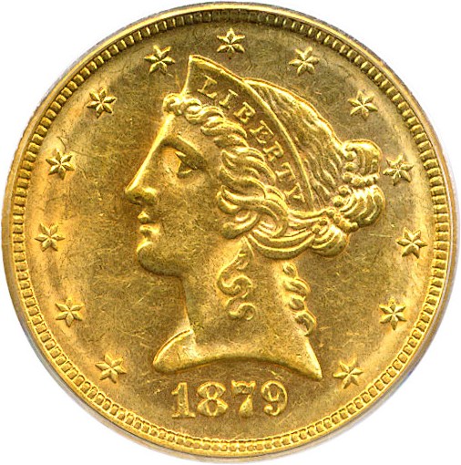 image for: 1879-S $5 PCGS AU55