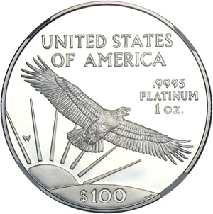 image for: 1997-W $100 NGC Proof 70 UCameo (Platinum Eagle)
