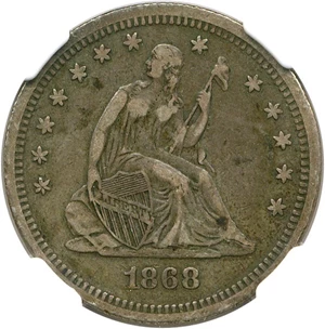 image for: 1868 25c NGC XF40