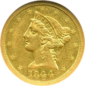 image for: 1844-O $5 NGC XF45