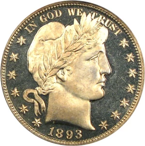 image for: 1893 50c PCGS Proof 65 DCameo