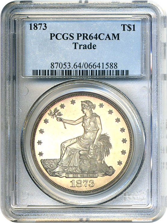 image for: 1873 Trade$ PCGS Proof 64 Cameo