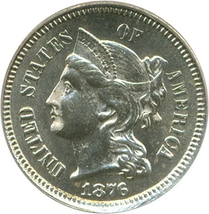 image for: 1876 3cN PCGS Proof 64