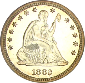 image for: 1882 25c NGC/CAC Proof 65 Cameo