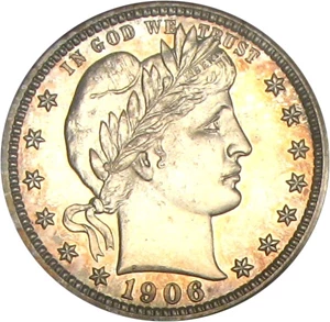 image for: 1906 25c PCGS Proof 63+