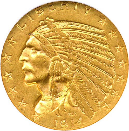 image for: 1914-D $5 NGC MS61