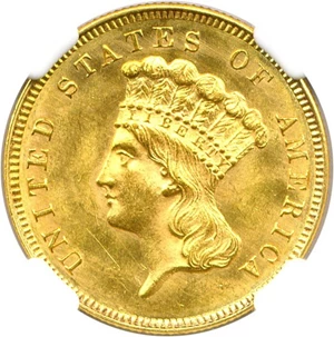 image for: 1859 $3 NGC MS64