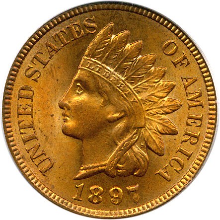 image for: 1897 1c PCGS MS65 RD