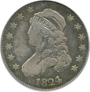 image for: 1824/2 25c PCGS/CAC F15