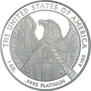 image for: 2007-W $100 PCGS Proof 70 DCameo (Platinum Eagle)