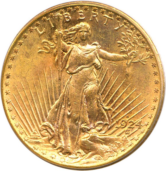 image for: 1924-D $20 PCGS MS64