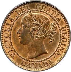 image for: Canada: 1859 1c PCGS MS63 RB (Bronze, Narrow 9)