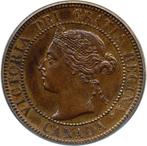 image for: Canada: 1892 1c PCGS AU58