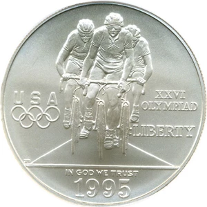 image for: 1995-D $1 NGC MS69 (Olympic Cycling)