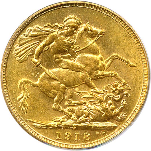 image for: Australia: 1918-S Sov PCGS MS63