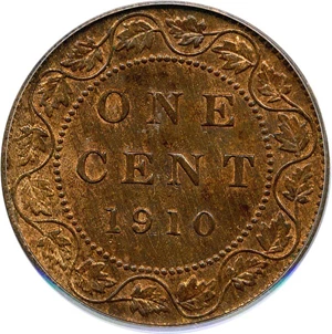 image for: Canada: 1910 1c PCGS MS62 RB