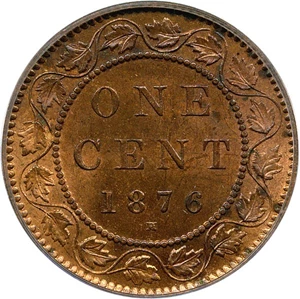 image for: Canada: 1876-H 1c PCGS MS63 RB