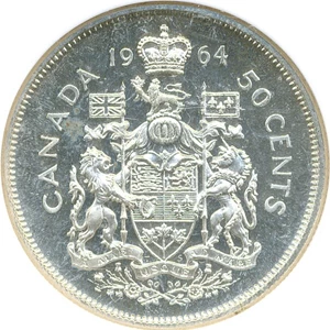image for: Canada: 1964 50C NGC PL64