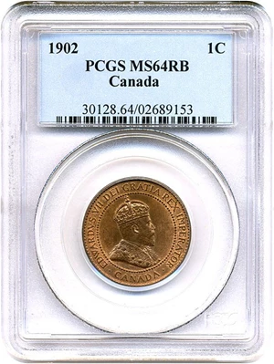 image for: Canada: 1902 1c PCGS MS64 RB
