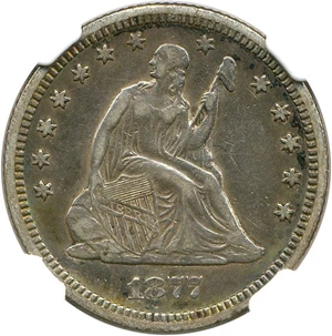 image for: 1877-CC 25c NGC VF Details (Improperly Cleaned)