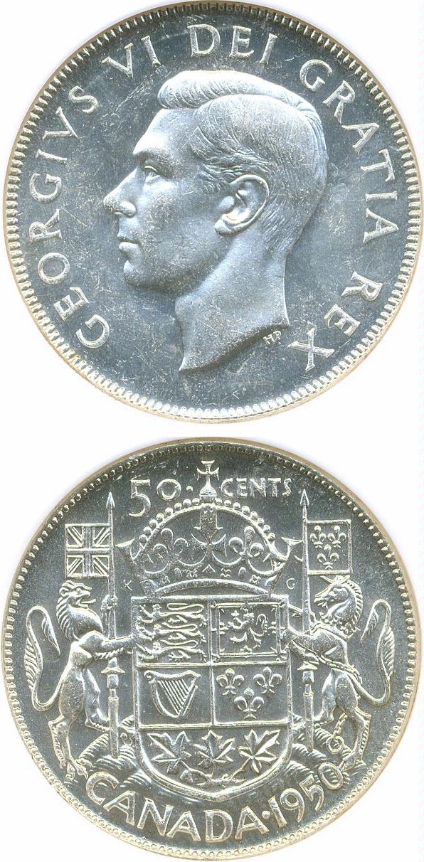 image for: Canada: 1950 50C NGC MS63