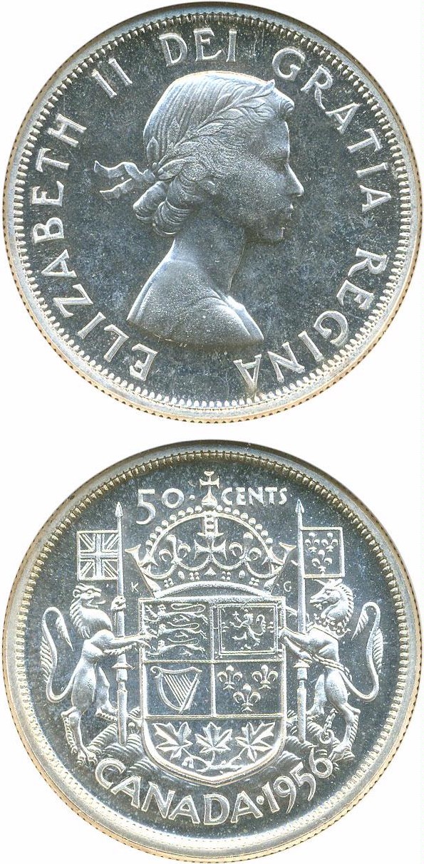 image for: Canada: 1956 50C NGC PL66