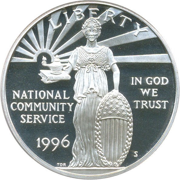 image for: 1996-S $1 PCGS Proof 69 DCameo (National Community Service)