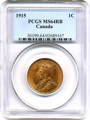 image for: Canada: 1915 1c PCGS MS64 RB