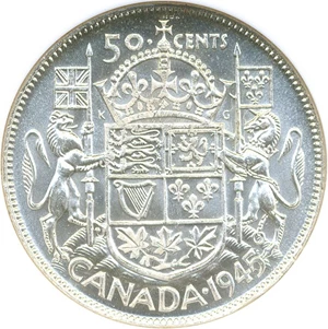 image for: Canada: 1945 50C NGC MS63