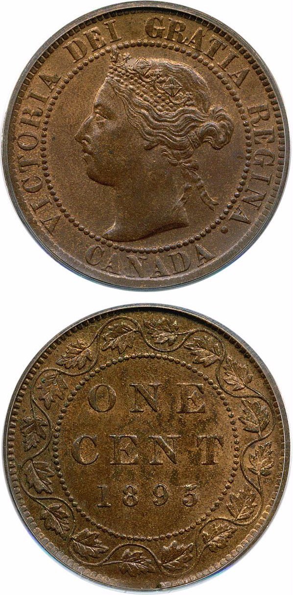 image for: Canada: 1895 1c PCGS MS63 RB