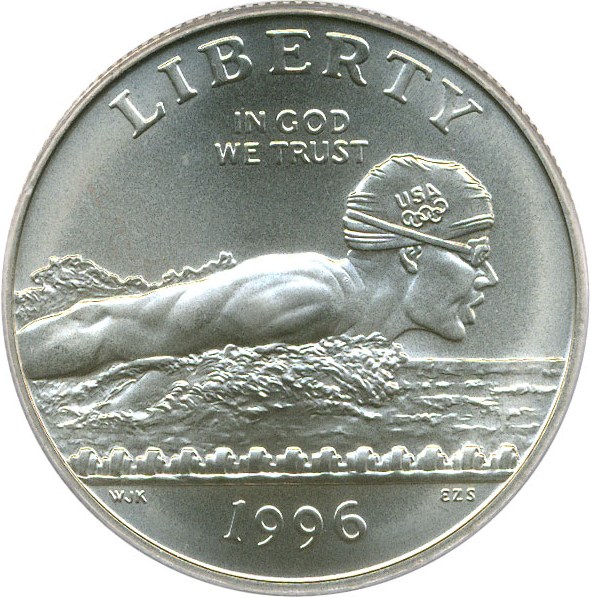 image for: 1996-S 50c PCGS MS69 (Olympic Swimming)