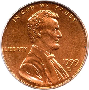 image for: 1999-D 1c PCGS MS68 RD