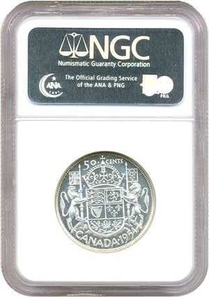 image for: Canada: 1954 50C NGC PL66