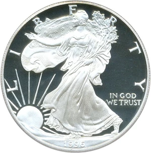 image for: 1996-P $1 PCGS Proof 69 DCameo (Silver Eagle)