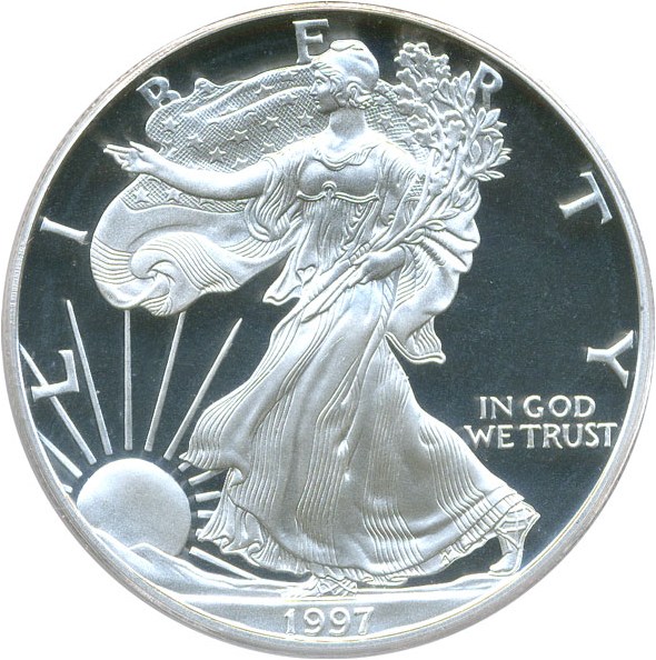 image for: 1997-P $1 PCGS Proof 69 DCameo (Silver Eagle)