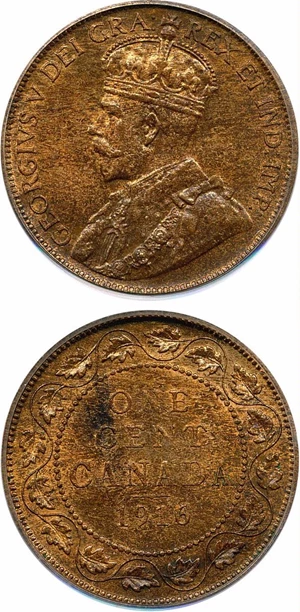image for: Canada: 1916 1c PCGS MS63 RB