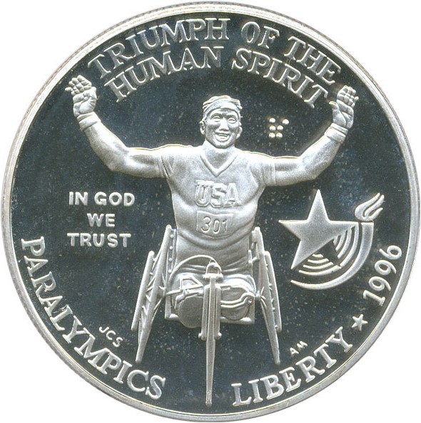 image for: 1996-P $1 PCGS Proof 69 DCameo (Paralympics Wheelchair)