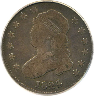 image for: 1824/2 25c PCGS/CAC VG-8