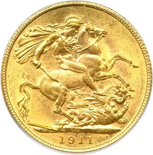 image for: Canada: 1911-C Sov PCGS MS62 OGH